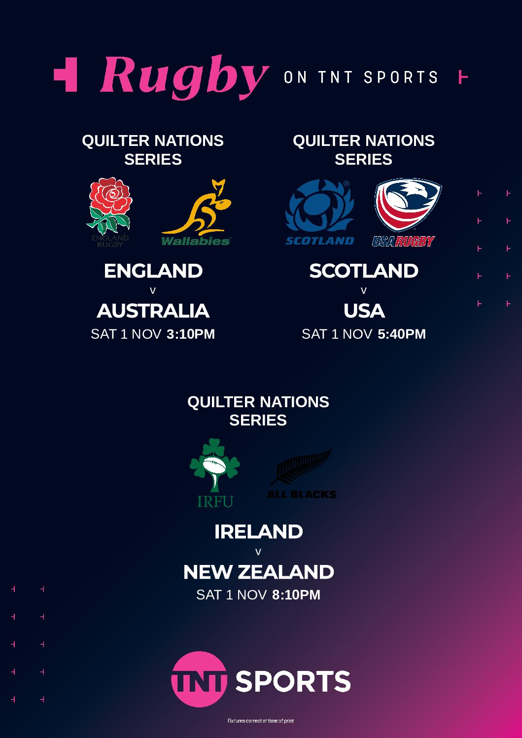 Rugby - Live on TNT Sports - Poster Nov 1