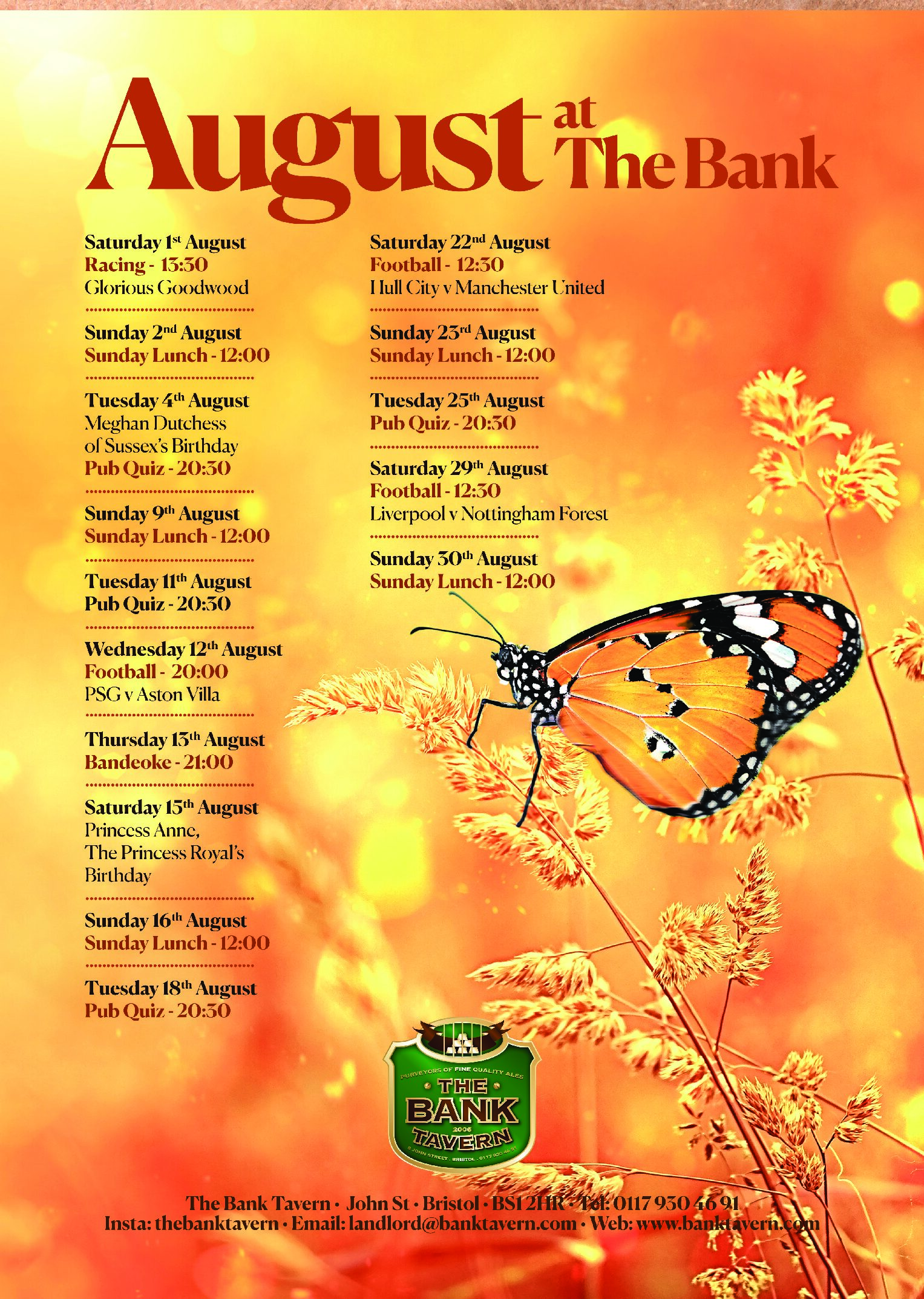 August Bank Tavern Listings